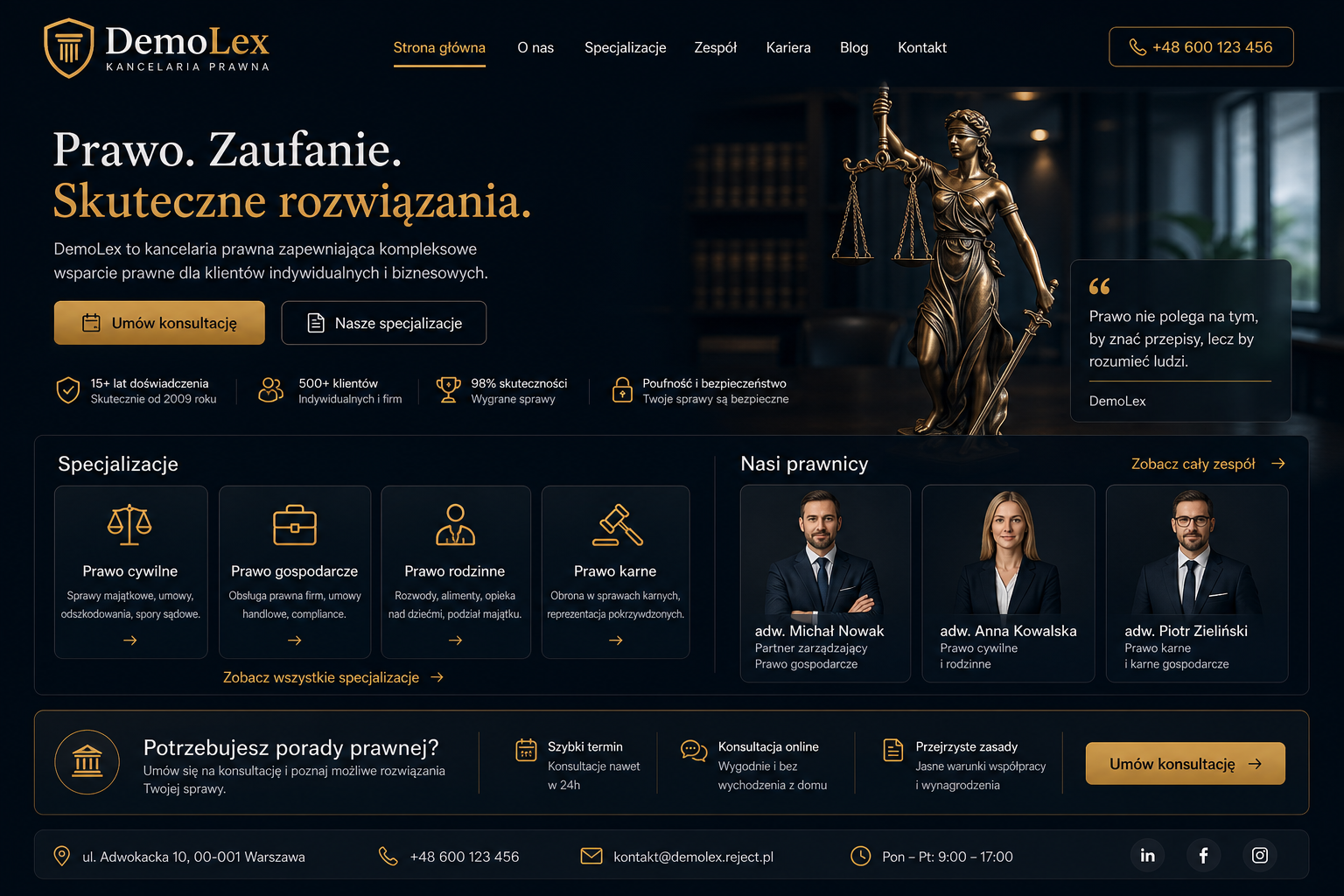 DemoLex - podgląd strony